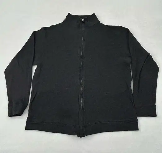Perry Ellis Portfolio Dark Gray Full Zip Up Mock Neck Sweatshirt Women’s L/XL