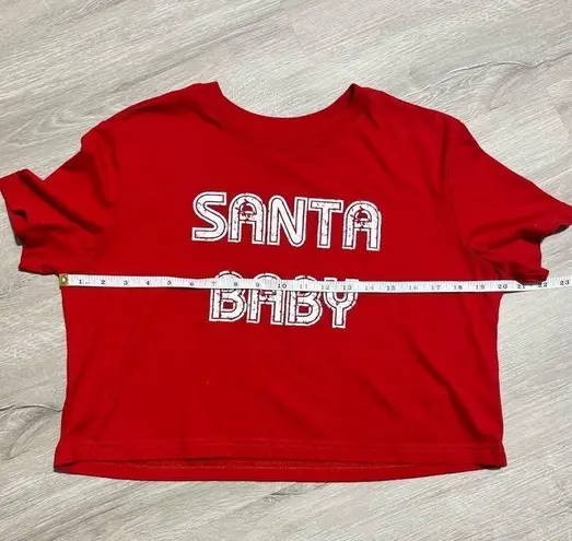 Colsie Santa Baby Crop Tee Size Medium Women’s Red