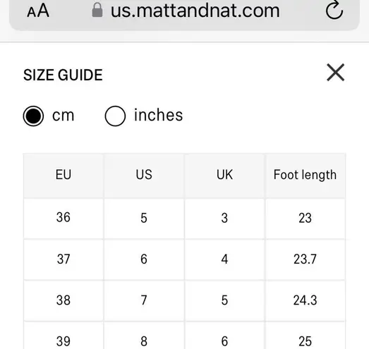 MATT & NAT WOMEN’S WESTMOUNT VEGAN LEATHER FLATS IN INK SIZE 7