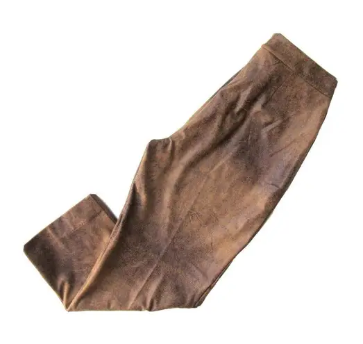 Chico's NWT  Faux Suede Wide Crop in Worn Luggage Brown Stretch Pants 0 / 4