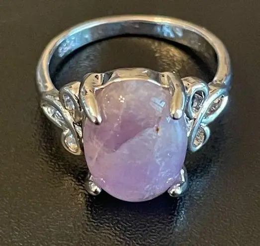 Amethyst Purple S925 silver woman ring size 7.5