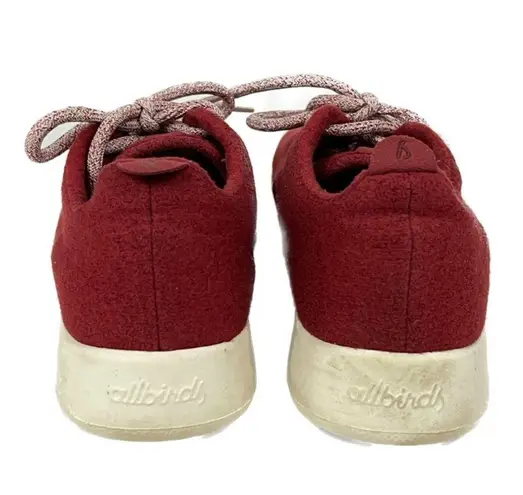 Allbirds Burgundy Red Merino Wool Runners Tuke Jo Shoes - Size 8