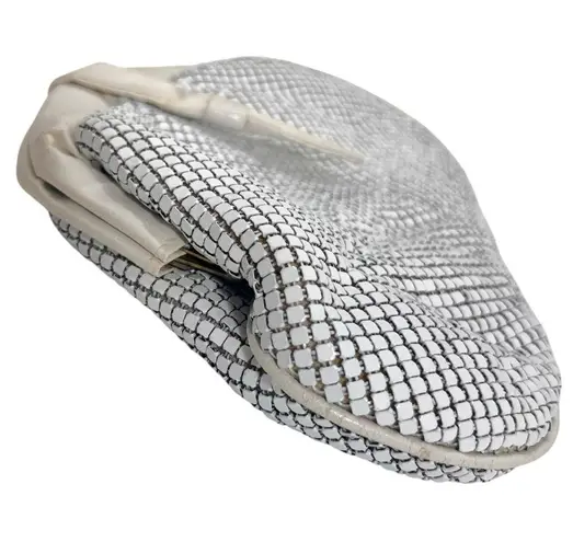 Vintage White Metal Mesh Clutch Purse