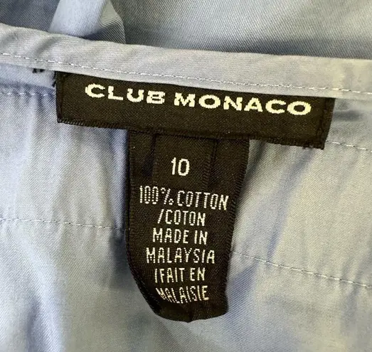 Club Monaco Womens size 10 Pleated Skater Swing Skirt Cotton Blue Coquette