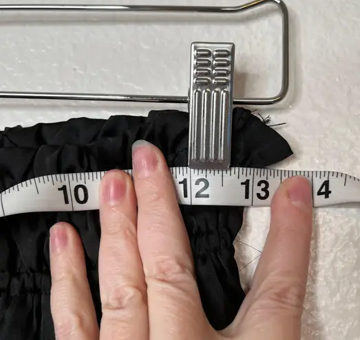 Magaschoni M Womens Black Pleated Midi Skirt Drawstring Waist XS