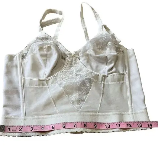Vintage Carnival White Corset Bustier Bra 38B Longline Lace Detailing Size undefined