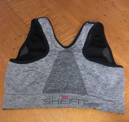Lounge Shefit Perfect Bra Size Small Graphite Color workout gym bra zip up front
