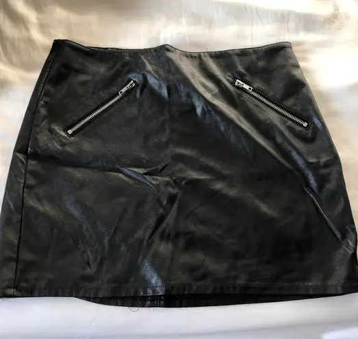 Divided Faux Leather Skirt 