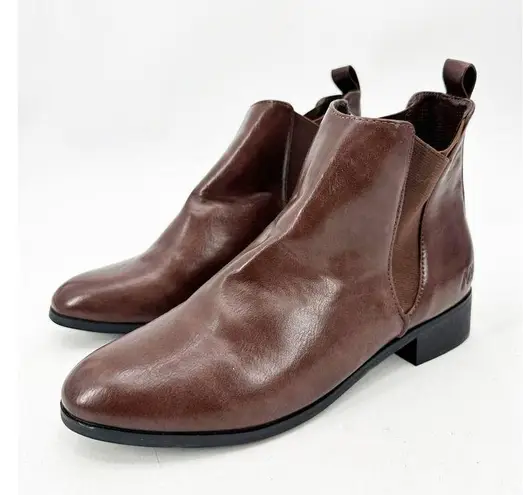 Matt & Nat Joliette Brown Vegan Faux Leather Chelsea Ankle Booties Size 39