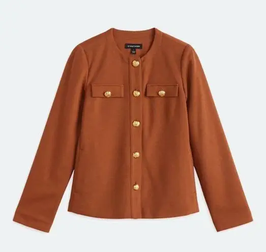 41 Hawthorne Rust Boucle Structured Knit Blazer Sz L Brown Size L