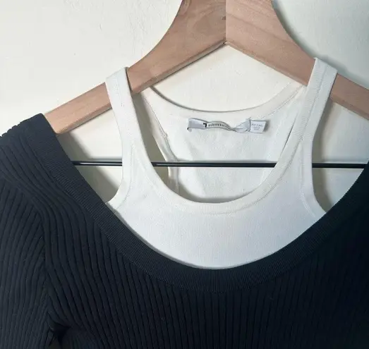 Alexander Wang T by Black and White Bi-Layer Bodycon Dress XS