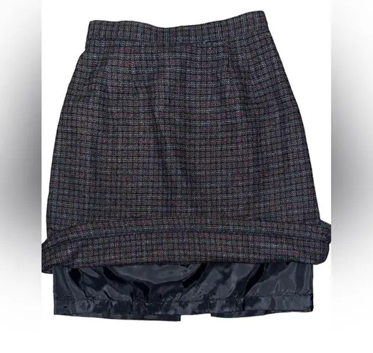 Mini Plaid Wool Polyester Red Gray Black Mini Skirt VTG Womens Size 6 Schoolgirl