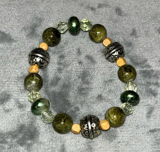 NEW! Sugar NY Vintage Green Stretch Beaded Bracelet Set