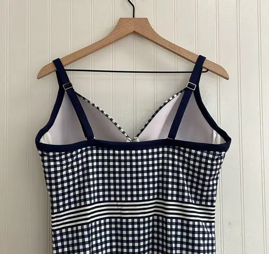 Draper James X Lands’ End Tummy Control Wrap One Piece Swimsuit Navy Size 14