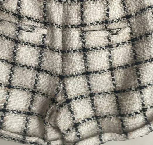 ANINE BING Becky Tweed Short In Beige Plaid