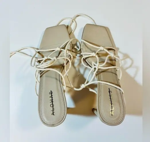 Free People  ALOHAS Unique Heeled Sandals in White Ivory Size 37 NWOT $179