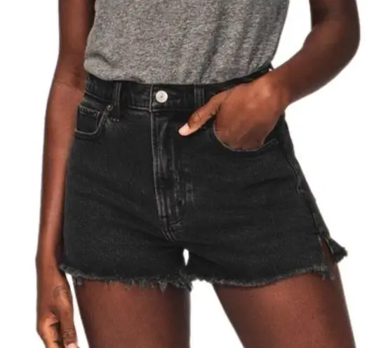 Abercrombie & Fitch  mom Jean shorts black Sz 26 high rise