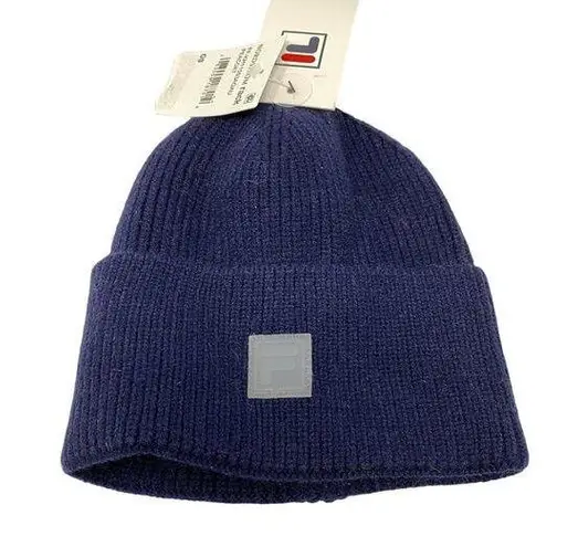 FILA  Beanie Hat Shoreman Unisex One Size Blue Cuff Knitted Casual NEW