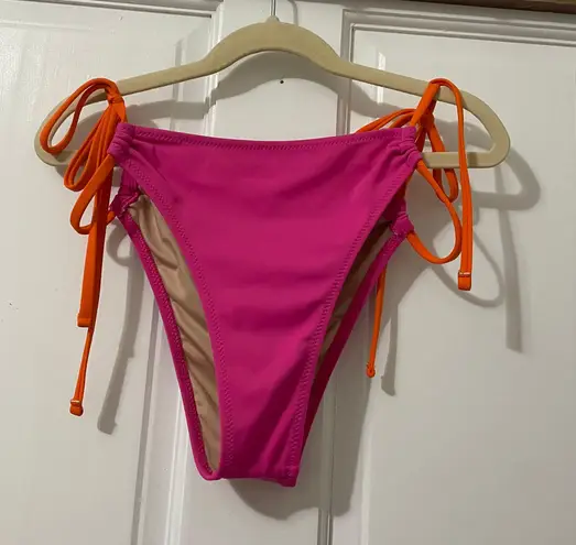 Shade & Shore  pink and orange bikini bottom size medium 