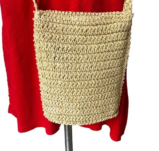 Scala The  Collection Raffia Straw Mini Crossbody/Shoulder Purse