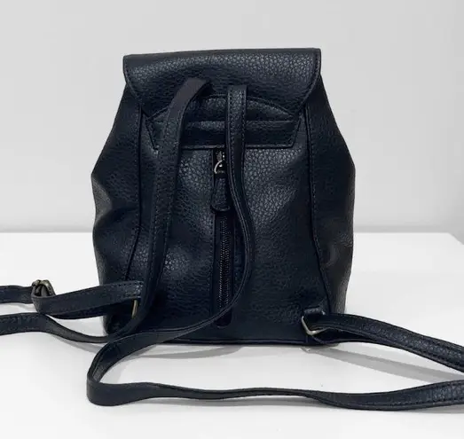 Liz Claiborne  Vintage Black Faux Leather Mini Backpack