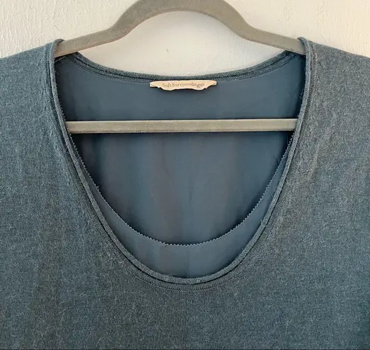 Soft Surroundings Sweater Teal Scoop Neck w/Chiffon Lining XL? *See Measurements