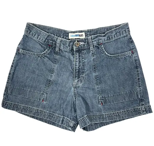 Canyon River Blues Jean Shorts Juniors Sz 9 (30x3.5) Blue Pouch Pockets 90s/Y2K