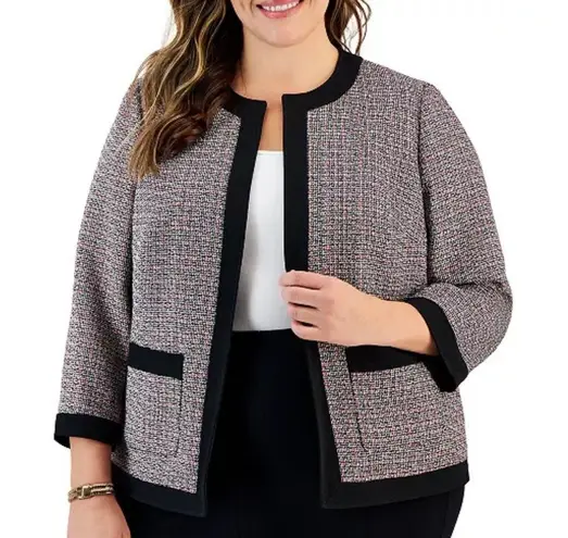 NWOT Kasper Tweed Collarless 3/4