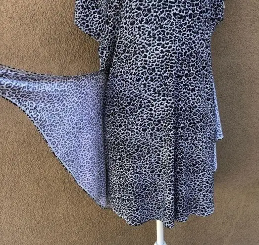 Rebecca Taylor Gray White Black Casual Animal Print Dress Size S