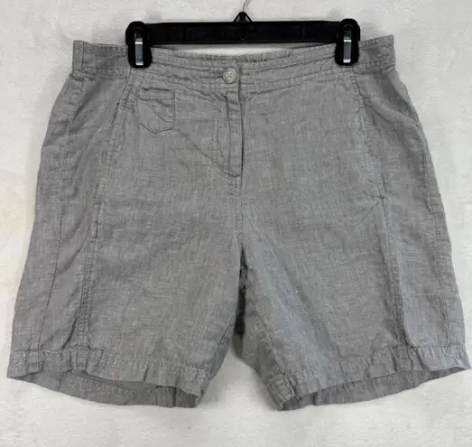 J.Jill Linen Shorts Love Linen Gray Casual Everyday Shorts Size 10