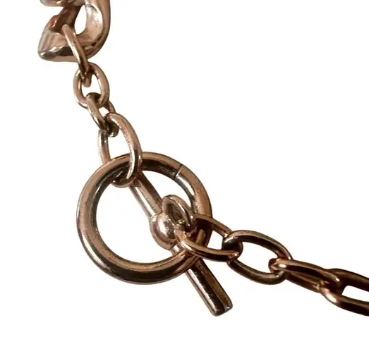 Chunky Rose Gold Curb Chain Toggle Necklace