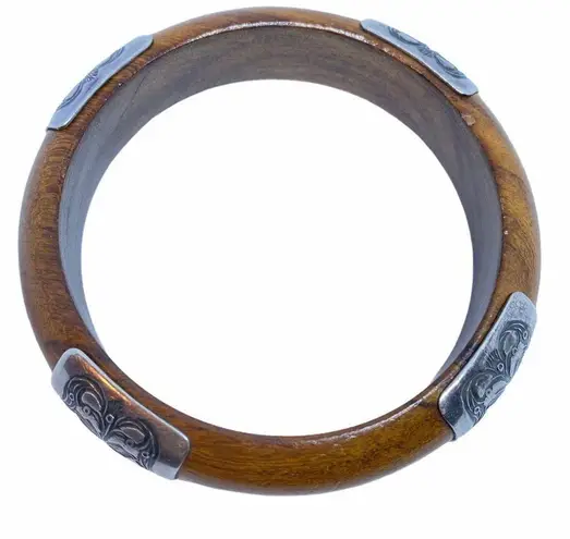 Silpada Rare ? Silver Wood Bangle B1490 Bracelet
