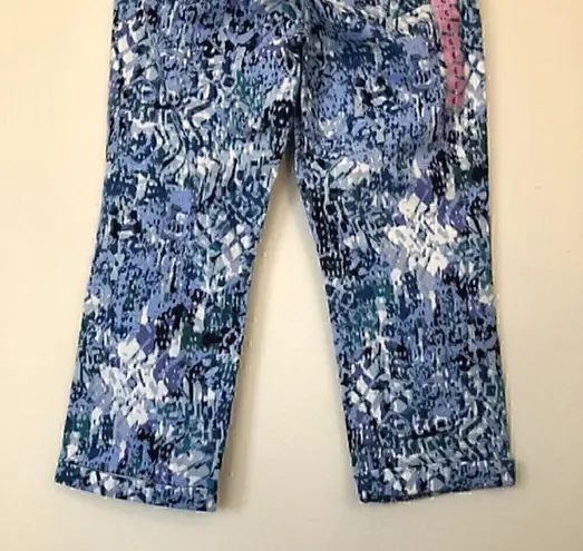 Nine West NEW NWT  Chrystie Capri Jeans Periwinkle Blue Printed Cotton Denim 6