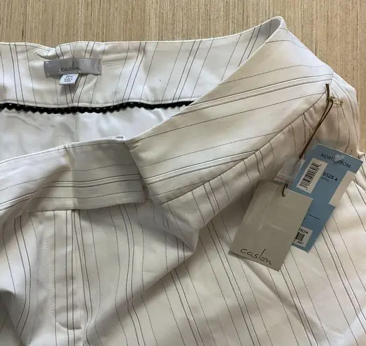 Caslon Ivory Dress Pin Striped Flared Lined Size 20W Pants Brand New With Tag