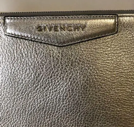 Givenchy Silver Antigona Leather Pouch