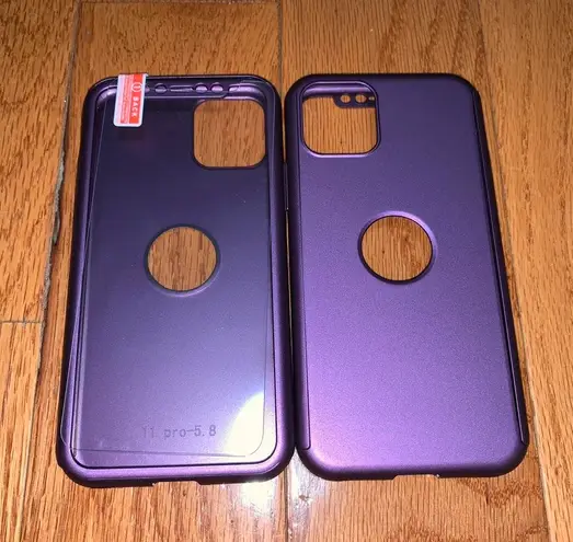 iPhone 11Pro 360 Full Coverage Shockproof Case Violet Multiple