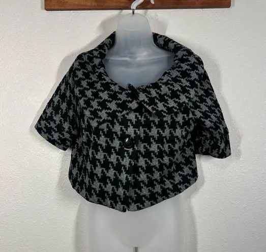 Robbie Bee Houndstooth Crop Swing Jacket Size 8