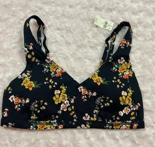 Aerie NWT  Offline Goals Black Floral Bra Large