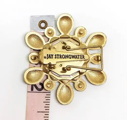 Jay Strongwater Miniature Picture Frame Pin Brooch Gold