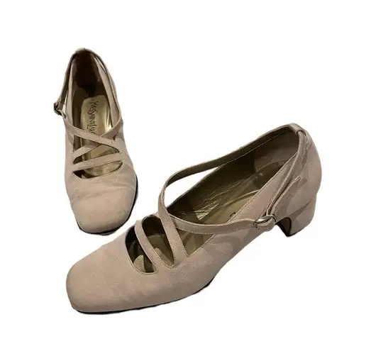 Yves Saint Laurent Vintage Mary Jane style Pumps Tan Size 7