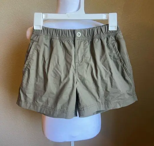 prAna tan khaki high rise hiking athletic shorts | 0