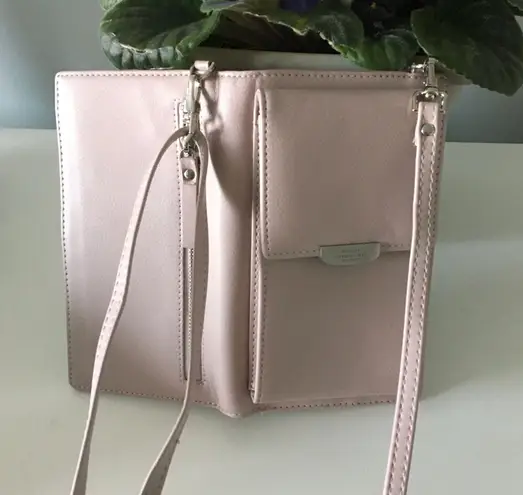 Women's Mini Crossbody Leather Phone Bag Card Holder Wallet Purse Shoulder Bag Pink