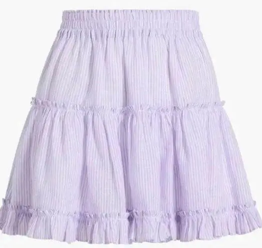 Hill House The Paz Skirt in Lilac Stripe—Size XL Purple