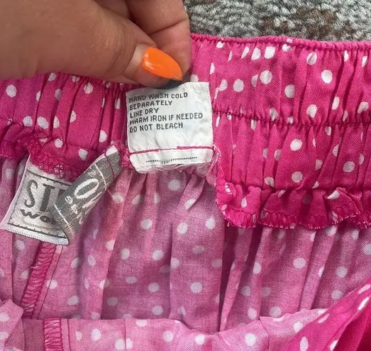 Stefano Vintage Two Piece Short Set Pink & White Polka Dots 14/16