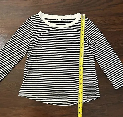 COS black & white striped three-quarter sleeve cotton top size XS