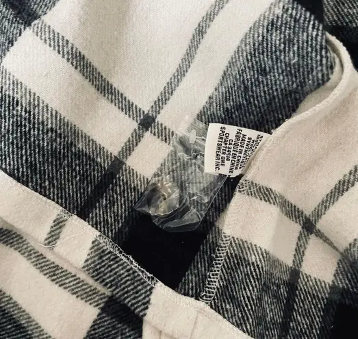 C One NWT Wool Black & White Plaid Shacket