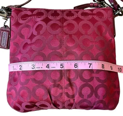 Coach  Plum Cherry Brooke Op Art Crossbody Mini Hand Bag