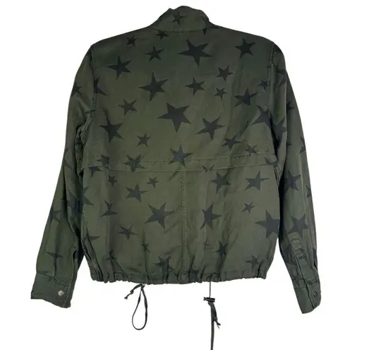 Rails Collins Military Jacket in Sage With Black Stars Bomber Army Utility Small
