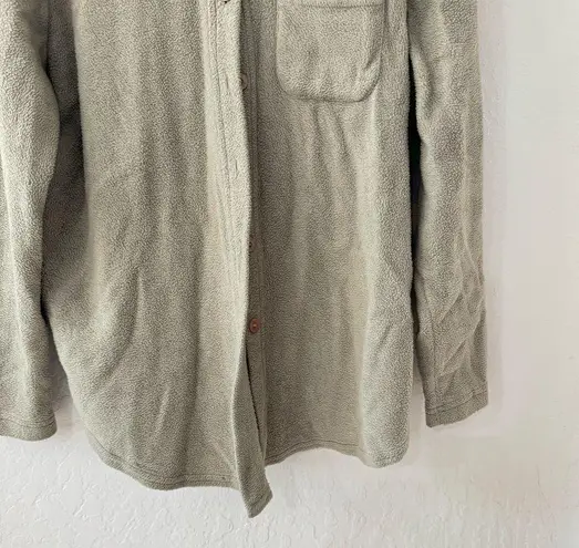 Vintage Hot Cotton By Marc Ware Sage Green Teddy Sherpa Button Down Shacket M Gray Size M