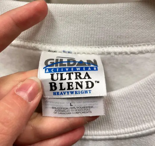 Vintage 90s Hike Mountain Graphic Outdoor White Unisex Crewneck Sweatshirt L Size L